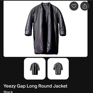 Yeezy Black Long Round Jacket Size Large